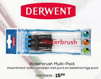 Aanbiedingen Waterbrush multi-pack - Derwent - Geldig van 03/08/2021 tot 07/09/2021 bij Supra Bazar
