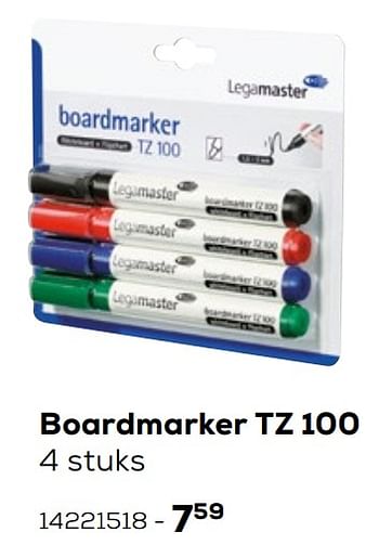 Aanbiedingen Boardmarker tz 100 - Legamaster - Geldig van 03/08/2021 tot 07/09/2021 bij Supra Bazar