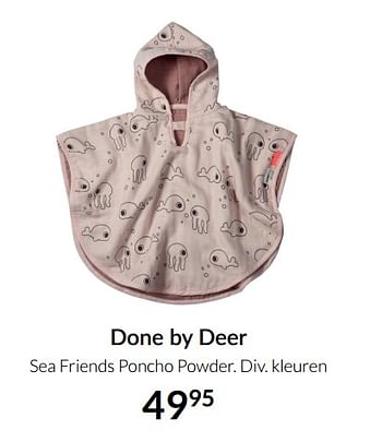 Aanbiedingen Done by deer sea friends poncho powder - Done by Deer - Geldig van 17/08/2021 tot 20/09/2021 bij Babypark