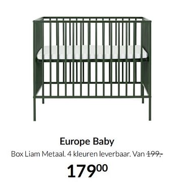 Aanbiedingen Europe baby box liam metaal - Europe baby - Geldig van 17/08/2021 tot 20/09/2021 bij Babypark
