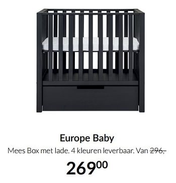Aanbiedingen Europe baby mees box met lade - Europe baby - Geldig van 17/08/2021 tot 20/09/2021 bij Babypark