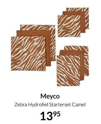 Aanbiedingen Meyco zebra hydrofiel starterset camel - Meyco - Geldig van 17/08/2021 tot 20/09/2021 bij Babypark