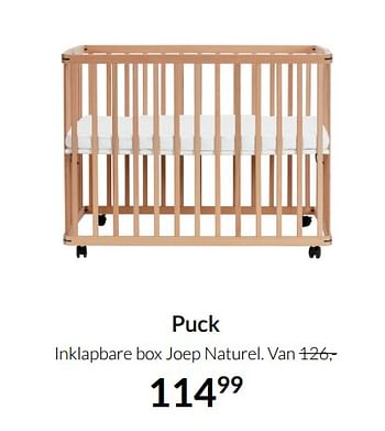 Aanbiedingen Puck inklapbare box joep naturel - Puck - Geldig van 17/08/2021 tot 20/09/2021 bij Babypark