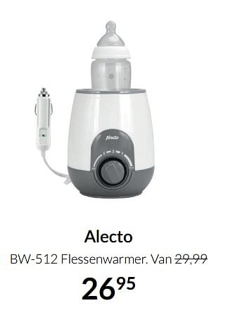 Aanbiedingen Alecto bw-512 flessenwarmer - Alecto - Geldig van 17/08/2021 tot 20/09/2021 bij Babypark