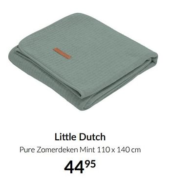 Aanbiedingen Little dutch pure zomerdeken mint - Little Dutch - Geldig van 17/08/2021 tot 20/09/2021 bij Babypark