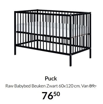 Aanbiedingen Puck raw babybed beuken zwart - Puck - Geldig van 17/08/2021 tot 20/09/2021 bij Babypark
