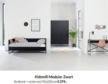 Aanbiedingen Kidsmill modular zwart bedbank + onderstel - Kidsmill - Geldig van 17/08/2021 tot 20/09/2021 bij Babypark