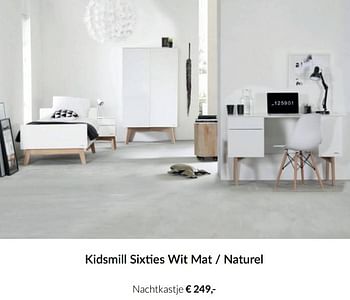 Aanbiedingen Kidsmill sixties wit mat - naturel nachtkastje - Kidsmill - Geldig van 17/08/2021 tot 20/09/2021 bij Babypark