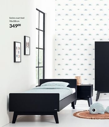Aanbiedingen Sixties zwart bed - Kidsmill - Geldig van 17/08/2021 tot 20/09/2021 bij Babypark