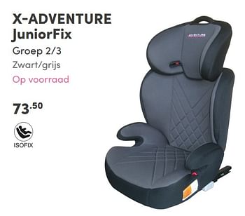Aanbiedingen X-adventure juniorfix groep 2-3 zwart-grijs - Xadventure - Geldig van 22/08/2021 tot 28/08/2021 bij Baby & Tiener Megastore