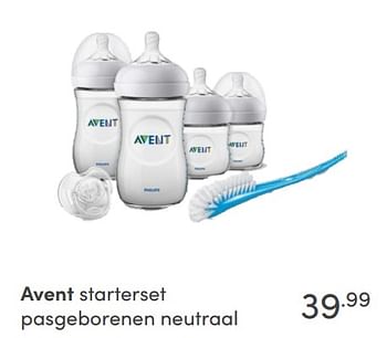 Aanbiedingen Avent starterset pasgeborenen neutraal - Philips - Geldig van 22/08/2021 tot 28/08/2021 bij Baby & Tiener Megastore