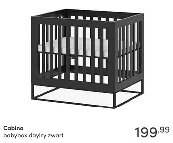 Aanbiedingen Cabino babybox dayley zwart - Cabino - Geldig van 22/08/2021 tot 28/08/2021 bij Baby & Tiener Megastore
