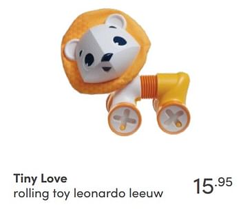 Aanbiedingen Tiny love rolling toy leonardo leeuw - Tiny Love - Geldig van 22/08/2021 tot 28/08/2021 bij Baby & Tiener Megastore