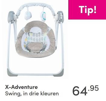Aanbiedingen X-adventure swing, in drie kleuren - Xadventure - Geldig van 22/08/2021 tot 28/08/2021 bij Baby & Tiener Megastore