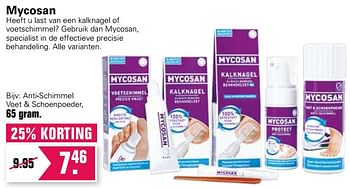 Aanbiedingen Mycosan anti-schimmel voet + schoenpoeder - Mycosan - Geldig van 18/08/2021 tot 04/09/2021 bij De Online Drogist