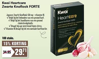 Aanbiedingen Kwai heartcare zwarte knoflook forte - Kwai - Geldig van 18/08/2021 tot 04/09/2021 bij De Online Drogist