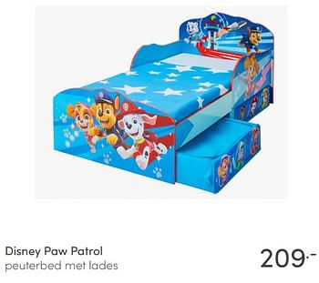 Aanbiedingen Disney paw patrol peuterbed met lades - Disney - Geldig van 29/08/2021 tot 04/09/2021 bij Baby & Tiener Megastore