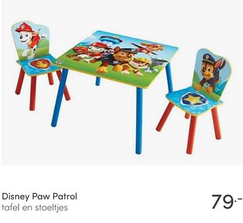 Aanbiedingen Disney paw patrol tafel en stoeltjes - Disney - Geldig van 29/08/2021 tot 04/09/2021 bij Baby & Tiener Megastore
