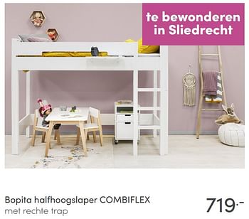 Aanbiedingen Bopita halfhoogslaper combiflex - Bopita - Geldig van 29/08/2021 tot 04/09/2021 bij Baby & Tiener Megastore