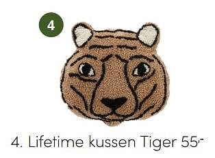 Aanbiedingen Lifetime kussen tiger - Lifetime - Geldig van 29/08/2021 tot 04/09/2021 bij Baby & Tiener Megastore