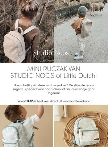 Aanbiedingen Mini rugzak van studio noos of little dutch - Little Dutch - Geldig van 29/08/2021 tot 04/09/2021 bij Baby & Tiener Megastore
