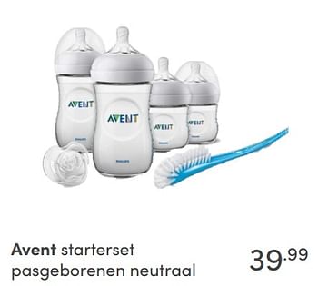 Aanbiedingen Avent starterset pasgeborenen neutraal - Philips - Geldig van 29/08/2021 tot 04/09/2021 bij Baby & Tiener Megastore