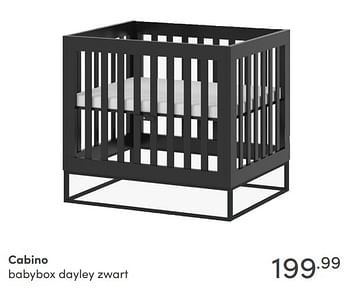 Aanbiedingen Cabino babybox dayley zwart - Cabino - Geldig van 29/08/2021 tot 04/09/2021 bij Baby & Tiener Megastore