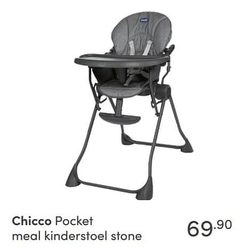 Aanbiedingen Chicco pocket meal kinderstoel stone - Chicco - Geldig van 29/08/2021 tot 04/09/2021 bij Baby & Tiener Megastore