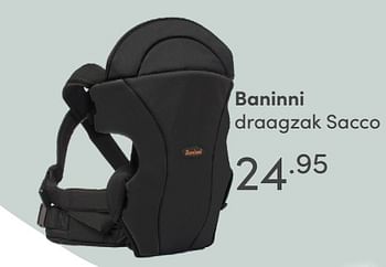 Aanbiedingen Baninni draagzak sacco - Baninni - Geldig van 29/08/2021 tot 04/09/2021 bij Baby & Tiener Megastore