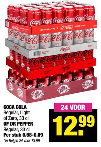 Aanbiedingen Coca cola regular light of zero of dr pepper regular - Huismerk - Big Bazar - Geldig van 30/08/2021 tot 12/09/2021 bij Big Bazar