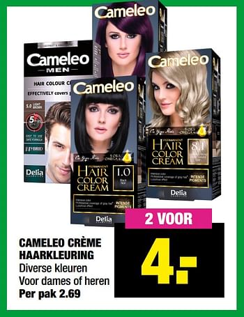 Aanbiedingen Cameleo crème haarkleuring - Cameleo - Geldig van 30/08/2021 tot 12/09/2021 bij Big Bazar