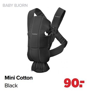 Aanbiedingen Mini cotton black - BabyBjorn - Geldig van 30/08/2021 tot 25/09/2021 bij Baby-Dump