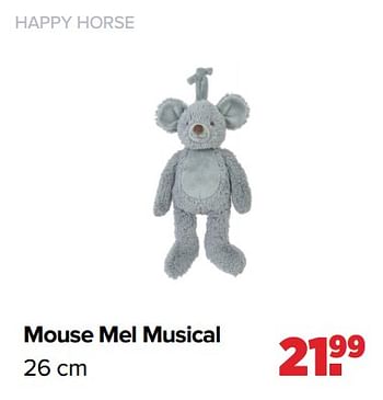 Aanbiedingen Mouse mel musical - Happy Horse - Geldig van 30/08/2021 tot 25/09/2021 bij Baby-Dump