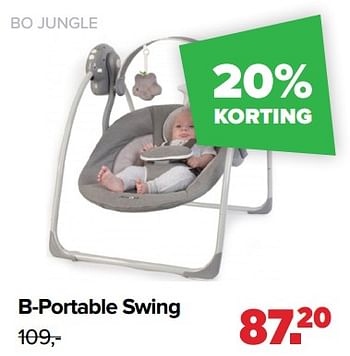 Aanbiedingen B-portable swing - Bo Jungle - Geldig van 30/08/2021 tot 25/09/2021 bij Baby-Dump