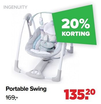 Aanbiedingen Portable swing - Ingenuity - Geldig van 30/08/2021 tot 25/09/2021 bij Baby-Dump