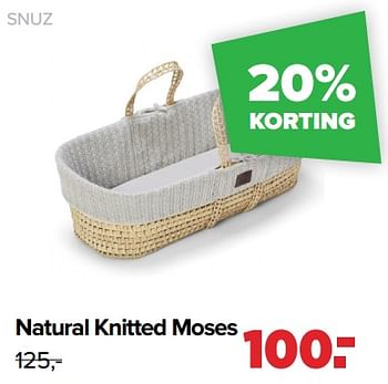 Aanbiedingen Natural knitted moses - SNÃœZ - Geldig van 30/08/2021 tot 25/09/2021 bij Baby-Dump
