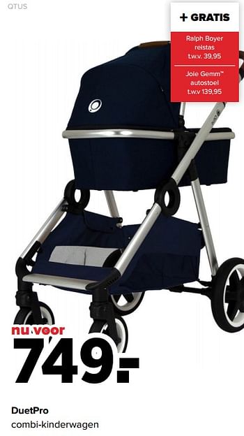 Aanbiedingen Duetpro combi-kinderwagen - QTUS - Geldig van 30/08/2021 tot 25/09/2021 bij Baby-Dump