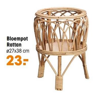 Aanbiedingen Bloempot rattan - Huismerk - Kwantum - Geldig van 06/09/2021 tot 12/09/2021 bij Kwantum