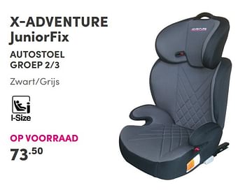 Aanbiedingen X-adventure juniorfix autostoel groep 2-3 zwart-grijs - Xadventure - Geldig van 05/09/2021 tot 11/09/2021 bij Baby & Tiener Megastore
