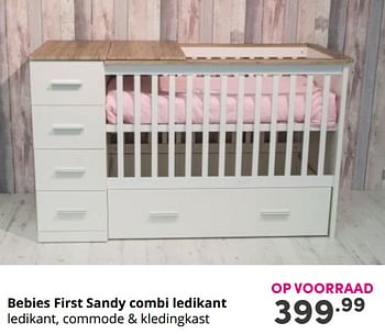 Aanbiedingen Bebies first sandy combi ledikant - bebiesfirst - Geldig van 05/09/2021 tot 11/09/2021 bij Baby & Tiener Megastore
