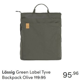 Aanbiedingen Lässig green label tyve backpack olive - Lassig - Geldig van 05/09/2021 tot 11/09/2021 bij Baby & Tiener Megastore