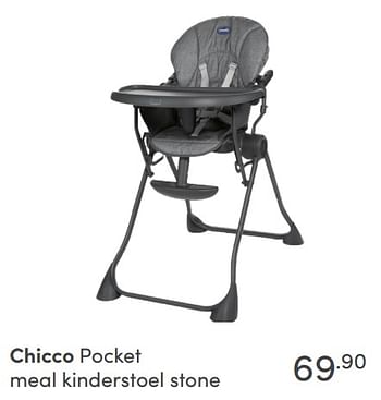 Aanbiedingen Chicco pocket meal kinderstoel stone - Chicco - Geldig van 05/09/2021 tot 11/09/2021 bij Baby & Tiener Megastore