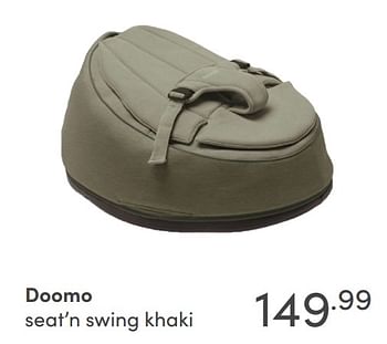 Aanbiedingen Doomo seat’n swing khaki - Doomoo - Geldig van 05/09/2021 tot 11/09/2021 bij Baby & Tiener Megastore