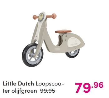 Aanbiedingen Little dutch loopscooter olijfgroen - Little Dutch - Geldig van 05/09/2021 tot 11/09/2021 bij Baby & Tiener Megastore