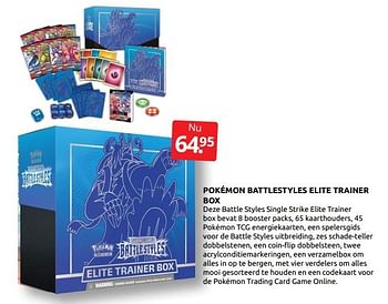 Aanbiedingen Pokémon battlestyles elite trainer box - Huismerk - Boekenvoordeel - Geldig van 03/09/2021 tot 11/09/2021 bij Boekenvoordeel