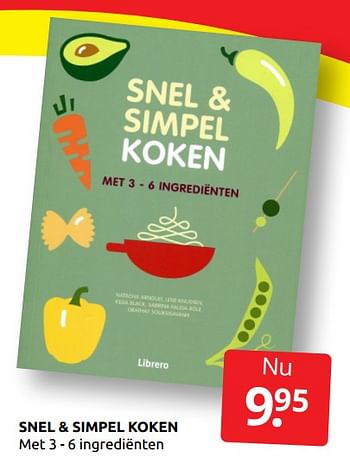 Aanbiedingen Snel + simpel koken - Huismerk - Boekenvoordeel - Geldig van 03/09/2021 tot 11/09/2021 bij Boekenvoordeel