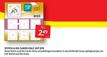 Aanbiedingen Stitch + do cards only set 079 - Huismerk - Boekenvoordeel - Geldig van 03/09/2021 tot 11/09/2021 bij Boekenvoordeel