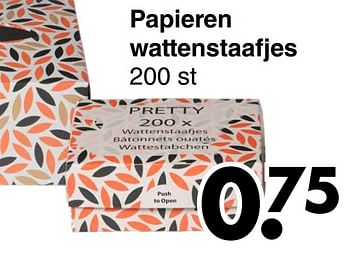 Aanbiedingen Papieren wattenstaafjes - Huismerk - Wibra - Geldig van 30/08/2021 tot 11/09/2021 bij Wibra