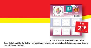 Aanbiedingen Stitch + do cards only set 080 - Huismerk - Boekenvoordeel - Geldig van 03/09/2021 tot 11/09/2021 bij Boekenvoordeel