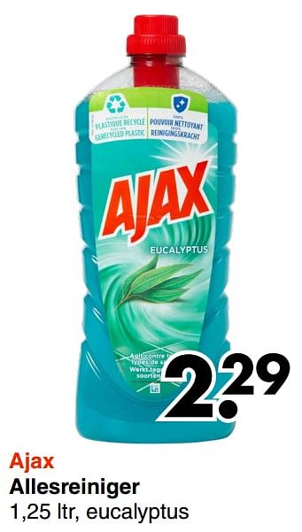 Aanbiedingen Ajax allesreiniger - Ajax - Geldig van 30/08/2021 tot 11/09/2021 bij Wibra